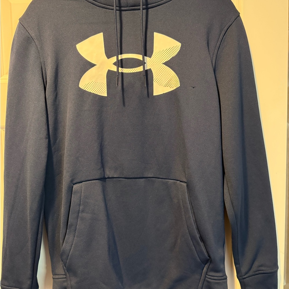 Under Armour Men's Navy Hoodie with White Logo